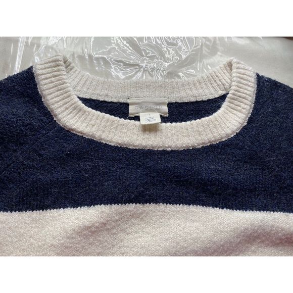 CASLON  Crewneck Sweater in White/ Blue/ Green/ Pink  Evie Stripe Large - Picture 3 of 11